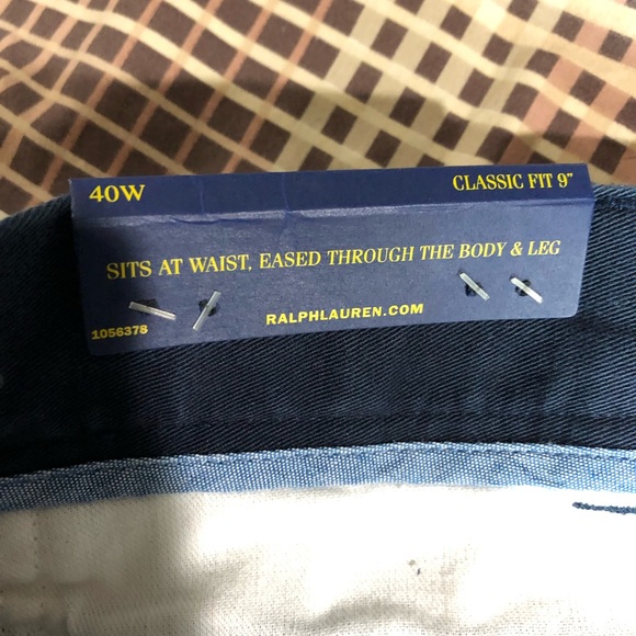 POLO BY RL Shorts Classic Fit Chino 9" Blue Sz 40 - Picture 4 of 5